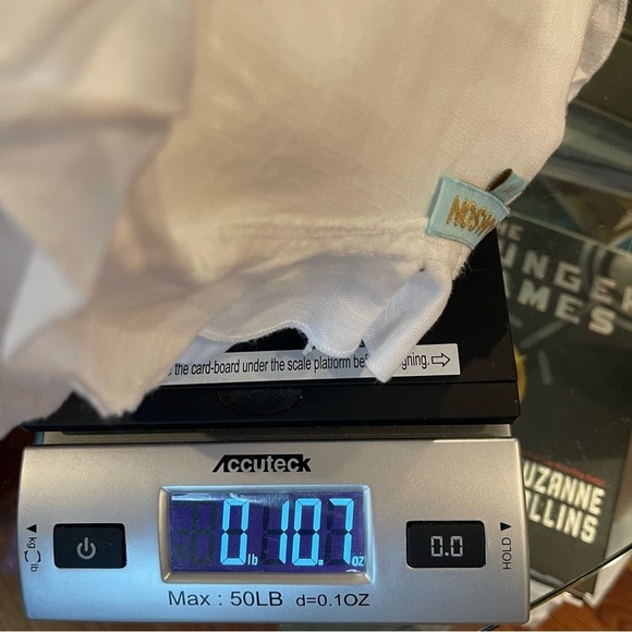 SAMSON Dress Women’s M White Linen Ruffled Neck dress Pockets - Picture 8 of 11